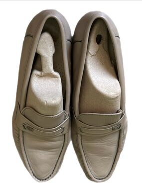 SAS Light gold flat logo comfort career loafers shoes